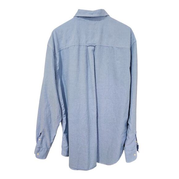 Chaps Classic Oxford Button-Down Shirt Palace Blue Size 2XLT - Picture 4 of 7